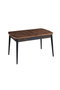 Hanah Home Amalfi Motif Mesa de Comedor Extensible Nogal y Negro